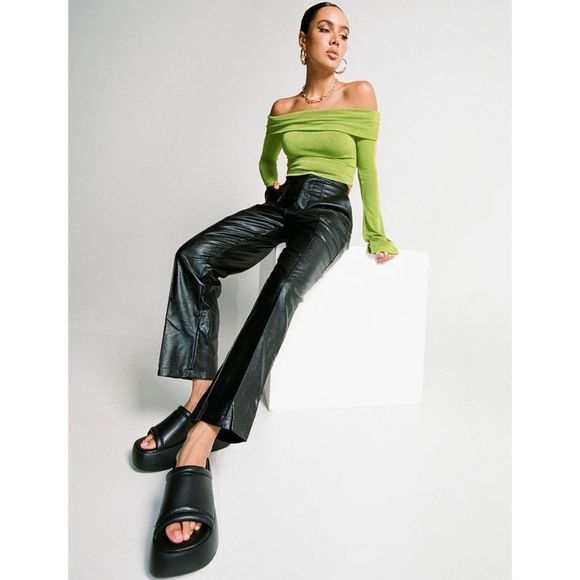 Princess Polly Pants - Princess Polly Encore Pants Vegan Leather Black Size 4